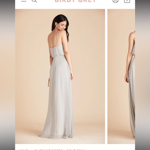 GWENNIE DRESS - DOVE GRAY BIRDIE GREY XS - Picture 4 of 10